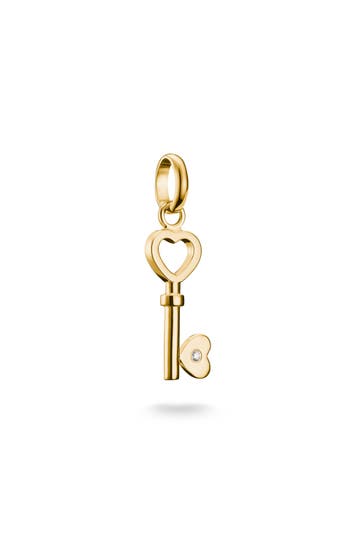 THOMAS SABO Charm-Anhänger Liebesschlüssel Connect vergoldet 18k Vergoldung, Recyceltes 925 Silber