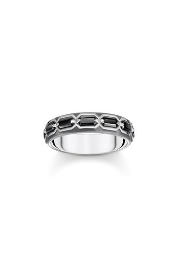 THOMAS SABO Ring 925 Sterlingsilber, geschwärzt silber-schwarz