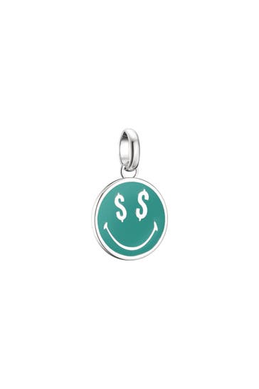 THOMAS SABO SMILEYWORLD® Dollars Charm-Anhänger Connect Silber Recyceltes 925 Silber, geschw., Kaltemail
