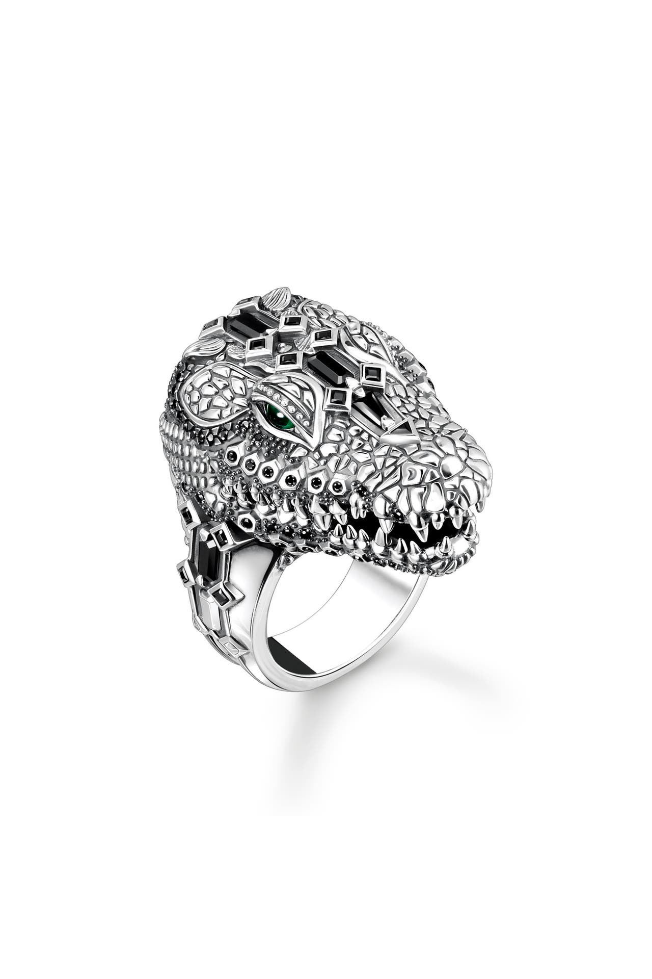 THOMAS SABO Ring 925 Sterlingsilber, geschwärzt silberfarben,grün,schwarz, Bild 1