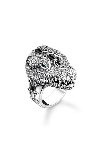 THOMAS SABO Ring 925 Sterlingsilber, geschwärzt silberfarben,grün,schwarz
