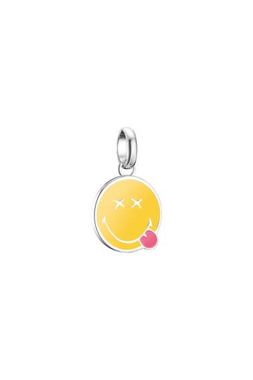 THOMAS SABO SMILEYWORLD® Cheeky Charm-Anhänger Connect Silber Recyceltes 925 Silber, geschw., Kaltemail