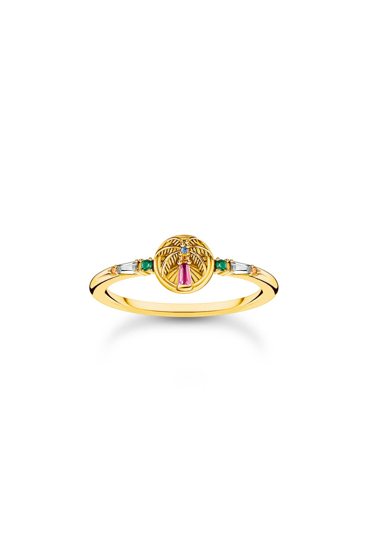 THOMAS SABO Ring 925 Sterlingsilber, 750 Gelbgold Vergoldung gelbgoldfarben,grün,blau,orange,rot,weiß, Bild 1