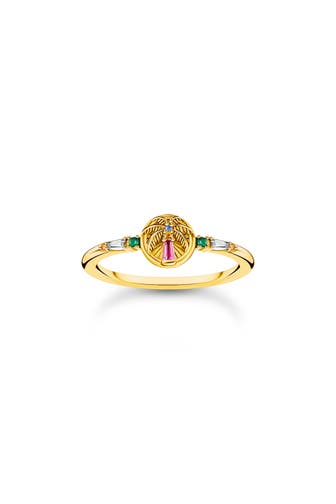 THOMAS SABO Ring 925 Sterlingsilber, 750 Gelbgold Vergoldung gelbgoldfarben,grün,blau,orange,rot,weiß