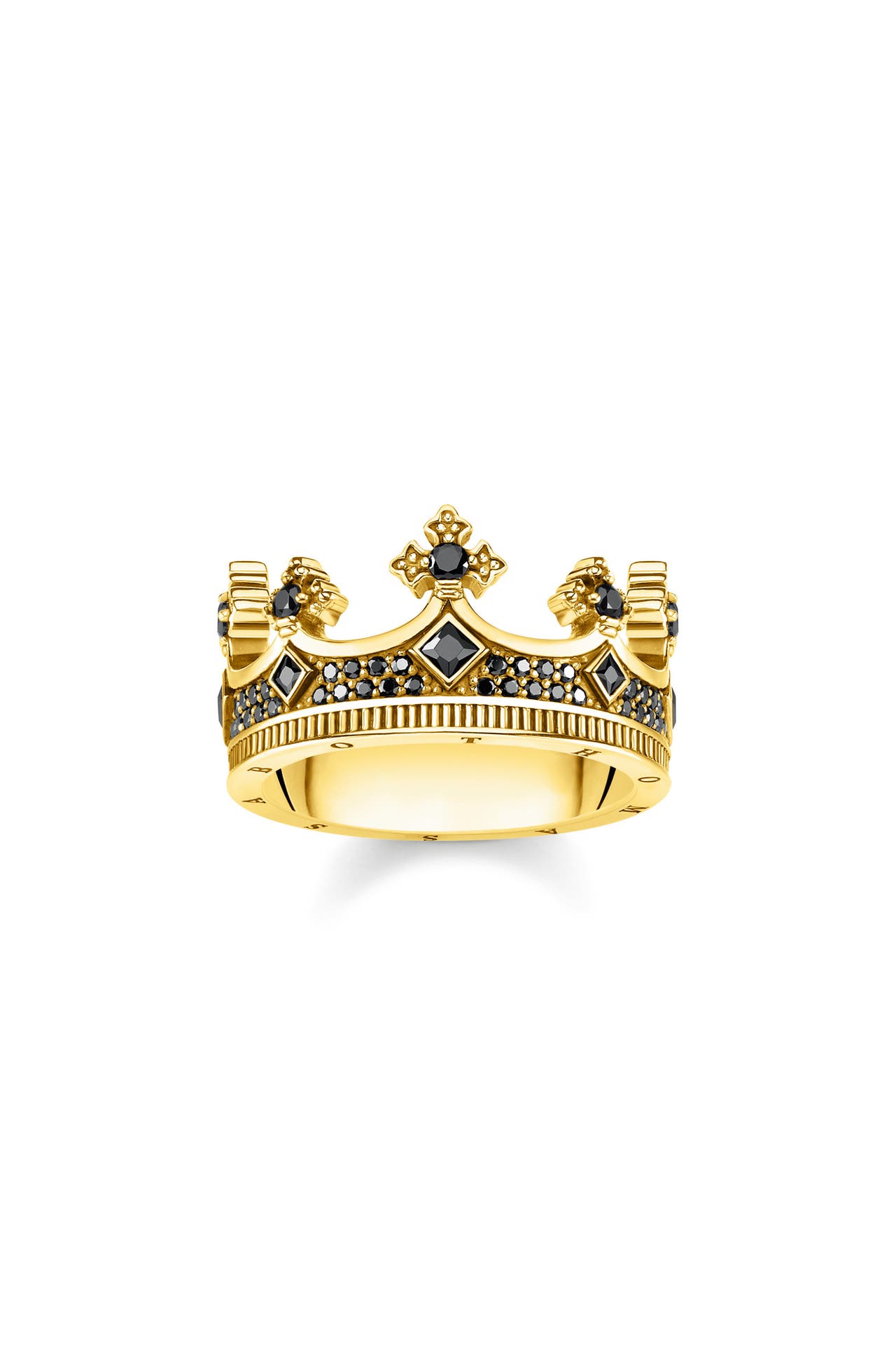 THOMAS SABO Ring 750 Gelbgold Vergoldung, 925 Sterlingsilber schwarz,gelbgoldfarben, Bild 1