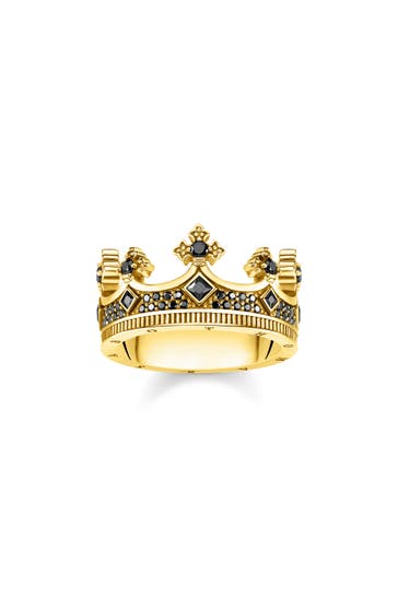 THOMAS SABO Ring 750 Gelbgold Vergoldung, 925 Sterlingsilber schwarz,gelbgoldfarben