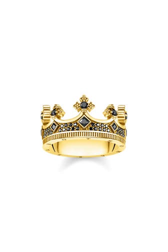 THOMAS SABO Ring 750 Gelbgold Vergoldung, 925 Sterlingsilber schwarz,gelbgoldfarben