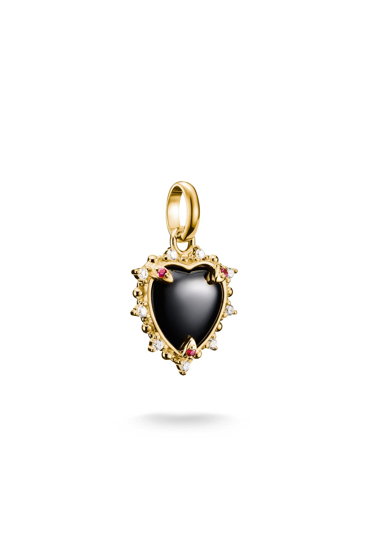 THOMAS SABO Charm-Anhänger Vintage-Herz schwarz Connect vergoldet 18k Vergoldung, Recyceltes 925 Silber, Bild 1