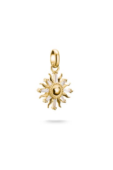 THOMAS SABO Charm-Anhänger Sonne mit Steinen Connect vergoldet 18k Vergoldung, Recyceltes 925 Silber