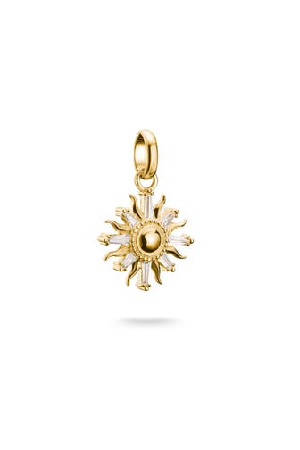 THOMAS SABO Charm-Anhänger Sonne mit Steinen Connect vergoldet 18k Vergoldung, Recyceltes 925 Silber