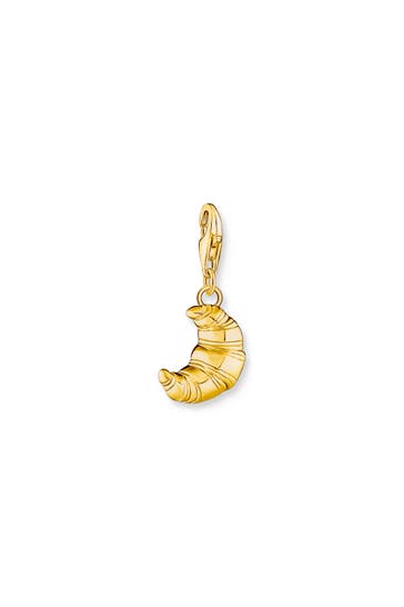 THOMAS SABO Charm-Anhänger Croissant vergoldet 925 Sterlingsilber, 750 Gelbgold Vergoldung