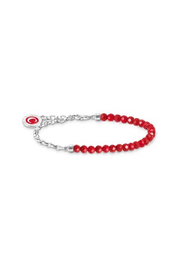 THOMAS SABO Armband 925 Sterlingsilber, Kaltemail silber-rot