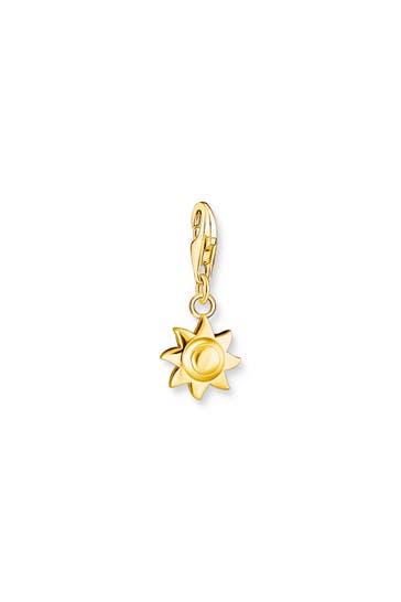 THOMAS SABO Charm-Anhänger Sonne vergoldet 750 Gelbgold Vergoldung, 925 Sterlingsilber