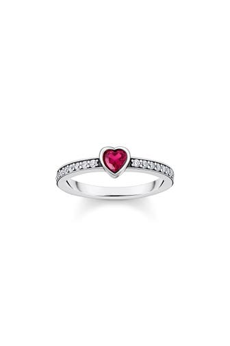 THOMAS SABO Ring 925 Sterlingsilber, geschwärzt silberfarben,weiß,rot