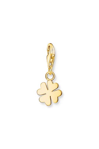 THOMAS SABO Charm-Anhänger Kleeblatt vergoldet 750 Gelbgold Vergoldung, 925 Sterlingsilber