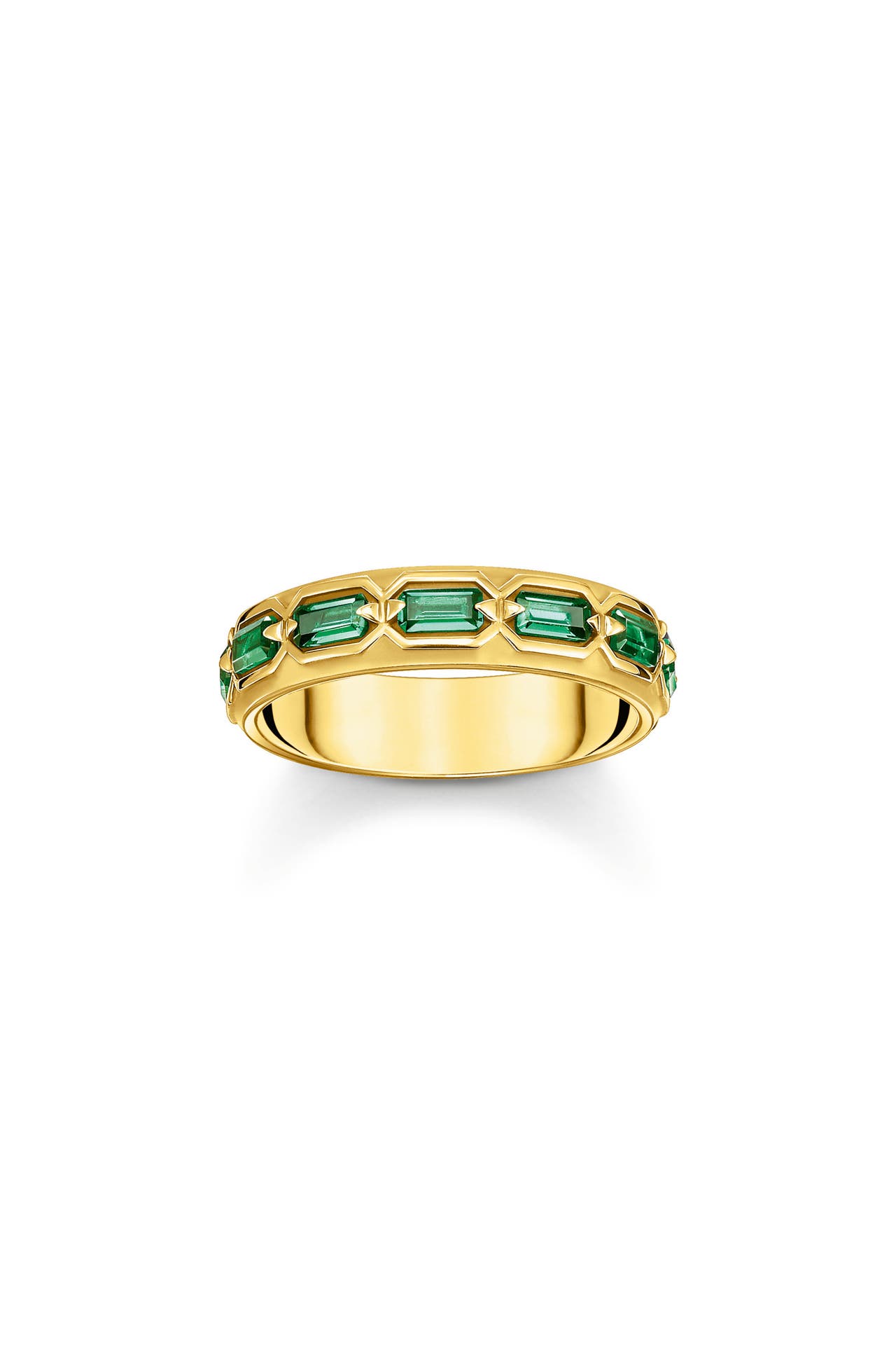 THOMAS SABO Ring 750 Gelbgold Vergoldung, 925 Sterlingsilber gold-grün, Bild 1
