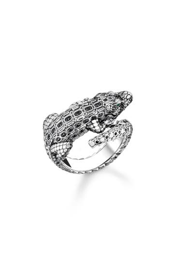 THOMAS SABO Ring 925 Sterlingsilber, geschwärzt silberfarben,grün,schwarz
