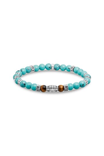 THOMAS SABO Armband 925 Sterlingsilber, geschwärzt silberfarben,braun,türkis