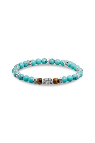 THOMAS SABO Armband 925 Sterlingsilber, geschwärzt silberfarben,braun,türkis