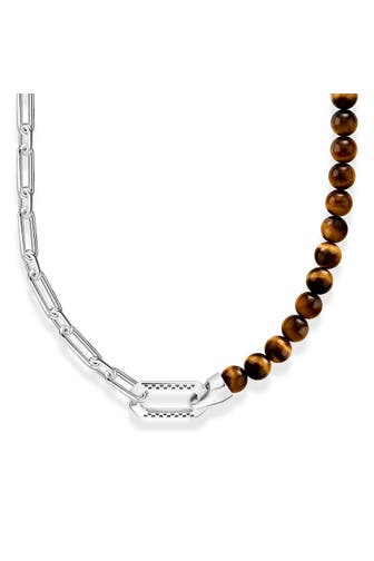 THOMAS SABO Kette 925 Sterlingsilber, geschwärzt silberfarben,braun