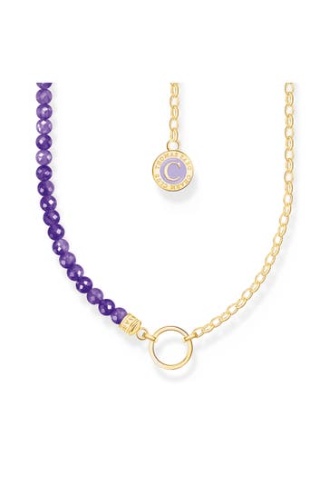 THOMAS SABO Kette 925 Sterlingsilber, 750 Gelbgold Vergoldung, Kaltemail gold-violett
