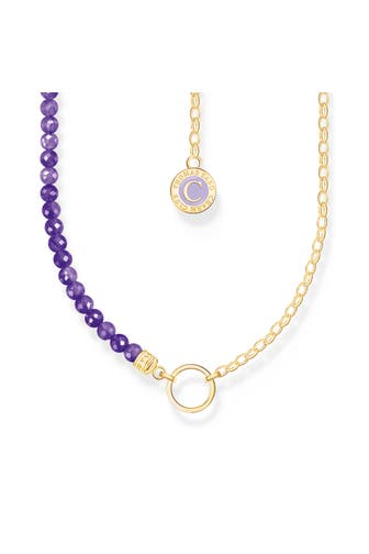 THOMAS SABO Kette 925 Sterlingsilber, 750 Gelbgold Vergoldung, Kaltemail gold-violett