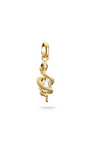 THOMAS SABO Charm-Anhänger Schlange mit Stein Connect vergoldet 18k Vergoldung, Recyceltes 925 Silber, Kaltemail