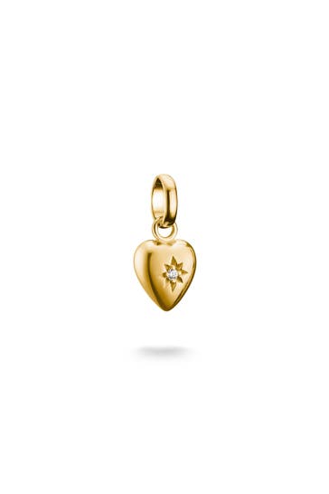 THOMAS SABO Charm-Anhänger Herz mit Stern Connect vergoldet 18k Vergoldung, Recyceltes 925 Silber