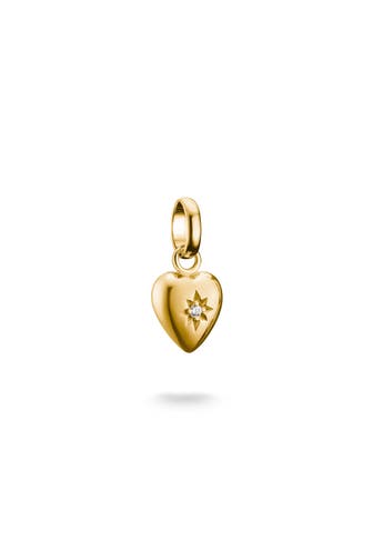 THOMAS SABO Charm-Anhänger Herz mit Stern Connect vergoldet 18k Vergoldung, Recyceltes 925 Silber