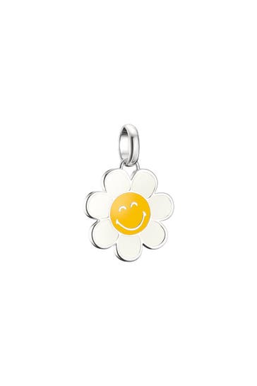 THOMAS SABO SMILEYWORLD® Daisy Charm-Anhänger Connect Silber Recyceltes 925 Silber, geschw., Kaltemail