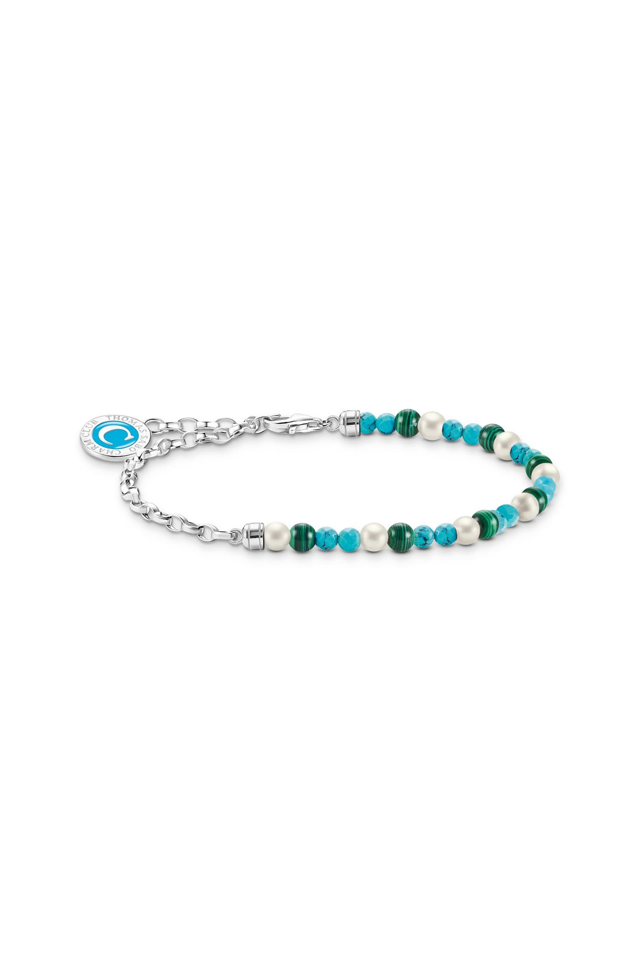 THOMAS SABO Armband 925 Sterlingsilber, Kaltemail silberfarben,grün,türkis,weiß, Bild 1