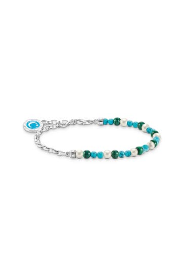THOMAS SABO Armband 925 Sterlingsilber, Kaltemail silberfarben,grün,türkis,weiß