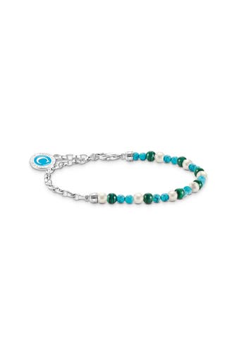 THOMAS SABO Armband 925 Sterlingsilber, Kaltemail silberfarben,grün,türkis,weiß