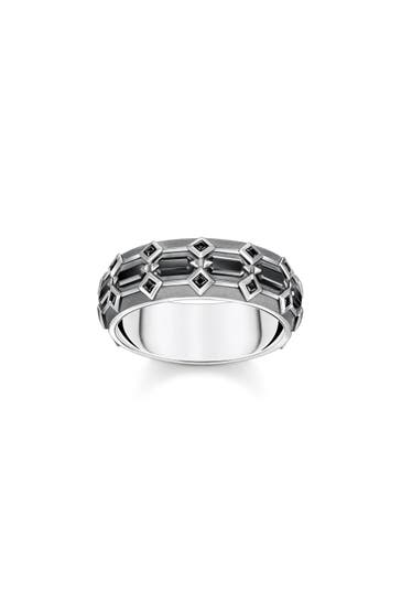 THOMAS SABO Ring 925 Sterlingsilber, geschwärzt silber-schwarz