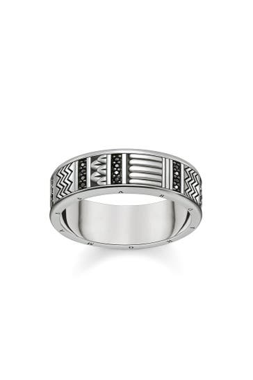 THOMAS SABO Ring 925er Sterlingsilber, geschwärzt silber-schwarz