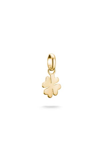 THOMAS SABO Charm-Anhänger Glücksklee Connect vergoldet 18k Vergoldung, Recyceltes 925 Silber