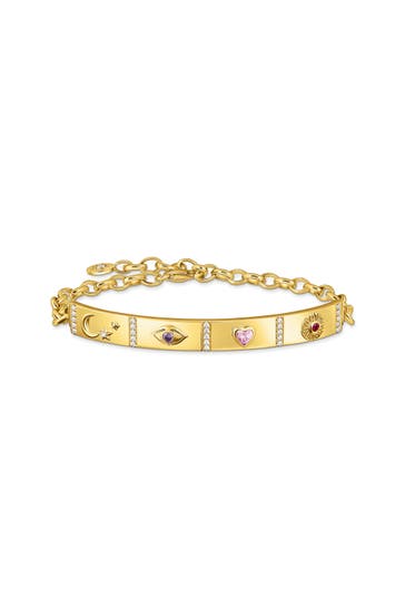 THOMAS SABO Armband 750 Gelbgold Vergoldung, 925 Sterlingsilber gelbgoldfarben,weiß,pink,violett,rot