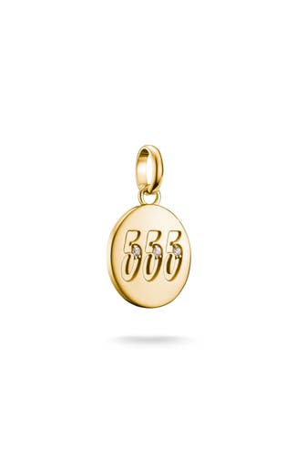 THOMAS SABO Charm-Anhänger Engelzahl 555 mit Steinen Connect vergoldet 18k Vergoldung, Recyceltes 925 Silber