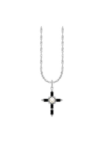 THOMAS SABO Kette 925 Sterlingsilber, geschwärzt weiß,schwarz,silberfarben