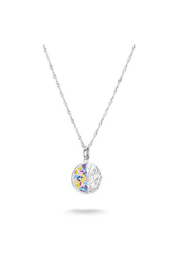 THOMAS SABO Kette Recyceltes 925 Silber, geschw., Kaltemail silberfarben,pink,violett,blau,gelb,rot,weiß