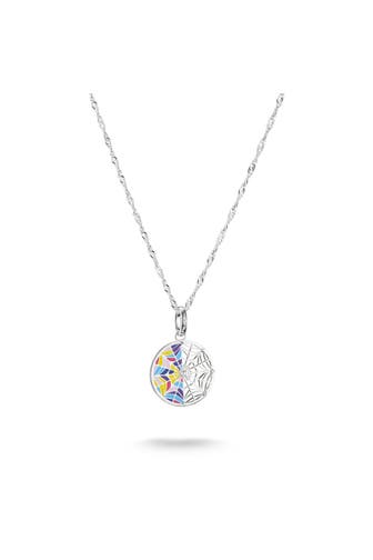 THOMAS SABO Kette Recyceltes 925 Silber, geschw., Kaltemail silberfarben,pink,violett,blau,gelb,rot,weiß