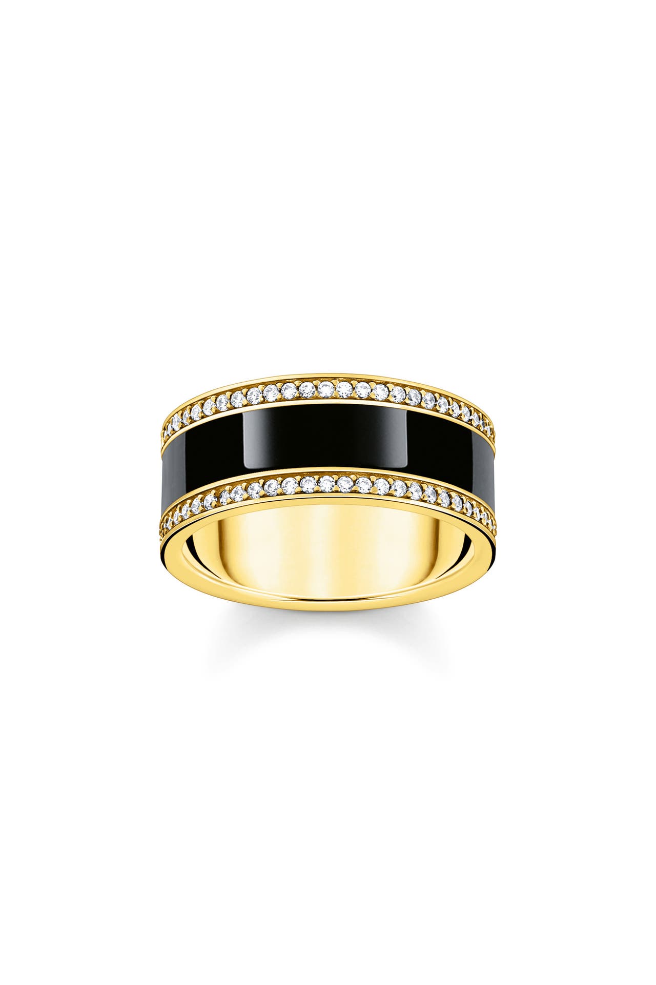 THOMAS SABO Ring 750 Gelbgold Vergoldung, Kaltemail, 925 Sterlingsilber gelbgoldfarben,weiß,schwarz, Bild 1