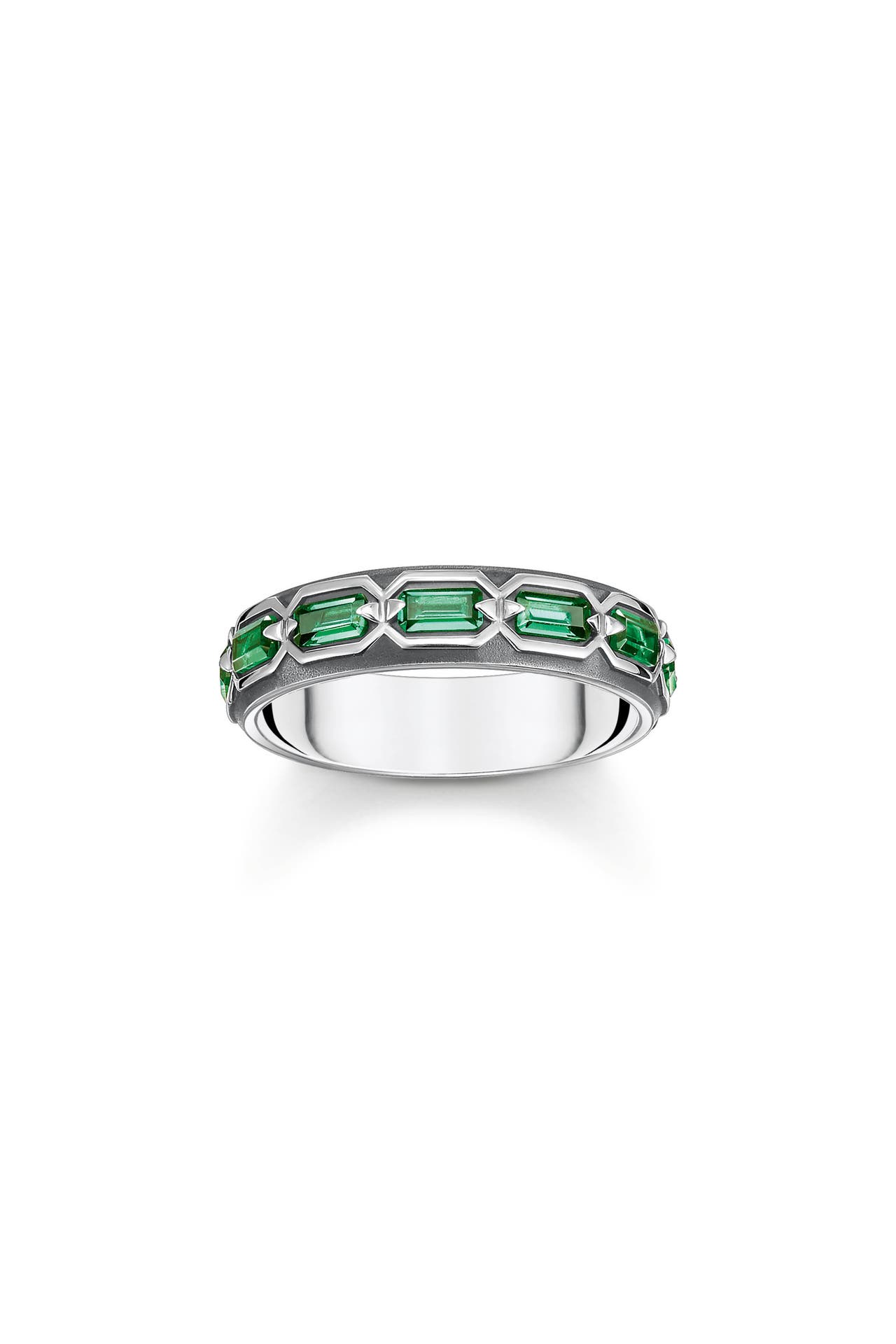 THOMAS SABO Ring 925 Sterlingsilber, geschwärzt silberfarben,grün, Bild 1