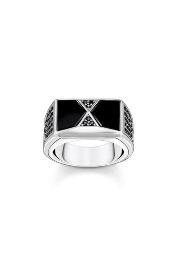 THOMAS SABO Ring 925 Sterlingsilber, geschwärzt silber-schwarz