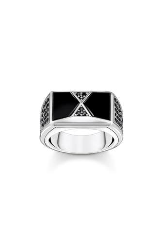 THOMAS SABO Ring 925 Sterlingsilber, geschwärzt silber-schwarz