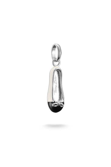 THOMAS SABO Charm-Anhänger Ballerina Cremeweiß Connect Silber Recyceltes 925 Silber, Kaltemail