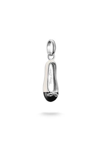THOMAS SABO Charm-Anhänger Ballerina Cremeweiß Connect Silber Recyceltes 925 Silber, Kaltemail