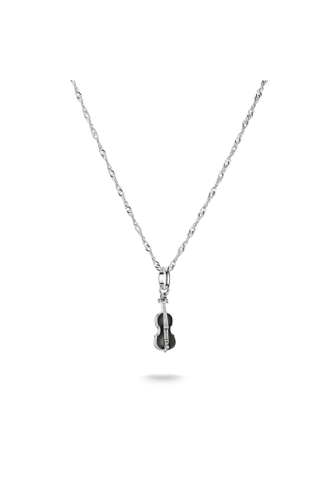 THOMAS SABO Kette Recyceltes 925 Silber, geschw., Kaltemail silber-schwarz, Bild 1