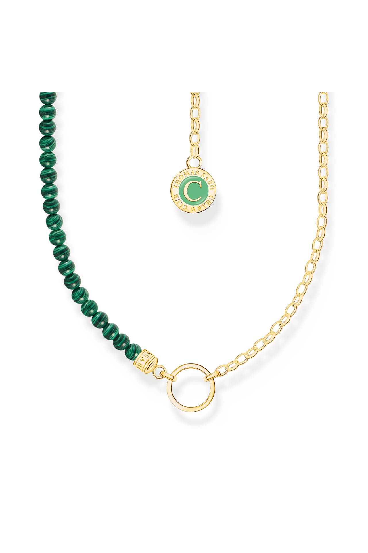 THOMAS SABO Kette 925 Sterlingsilber, 750 Gelbgold Vergoldung, Kaltemail gold-grün, Bild 1