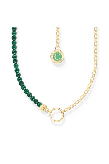 THOMAS SABO - Kette 925 Sterlingsilber, 750 Gelbgold Vergoldung, Kaltemail gold-grün